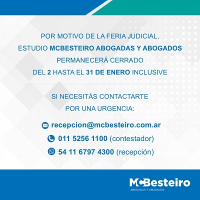 Feria Judicial enero 2025