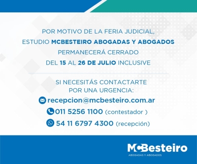 IMPORTANTE: FERIA JUDICIAL